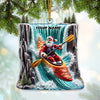 Joycorners Santa White Water Rafting Christmas Ornament, Personalized Ornament 2D Flat LM2211