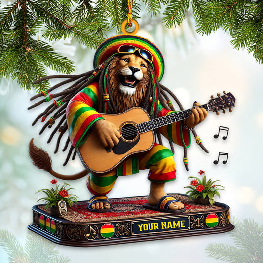 Joycorners Christmas Reggae Music Lion Home Decor Christmas Ornament, Personalized Ornament 2D Flat LM2211