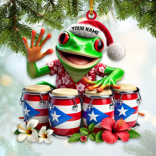 Joycorners Christmas Puerto Rico Coqui Frog Home Decor Christmas Ornament, Personalized Ornament 2D Flat LM2211