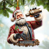 Joycorners Bartender Santa Ornament, Personalized Ornament 2D Flat LM2211