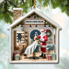 Joycorners Santa Hair Salon Christmas Ornament, Personalized Ornament 2D Flat LM2211