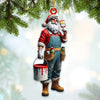Joycorners Santa The Painter Home Decor Christmas Ornament, Personalized Ornament 2D Flat LM2211