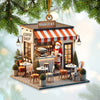 Joycorners Coffee Shop Santa Christmas Ornament, Personalized Ornament 2D Flat LM2211