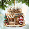 Joycorners Santa Bakery Christmas Ornament, Personalized Ornament 2D Flat LM2211