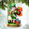 Joycorners Green Santa Ornament, Personalized Ornament 2D Flat LM2211