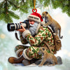 Joycorners Custom Name Santa with Animal Ornament, Santa Christmas Decoration 2D Flat LM2111