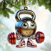 Joycorners Custom Name Gym Ornament, Gym Work Out Christmas Gift 2D Flat LM2111