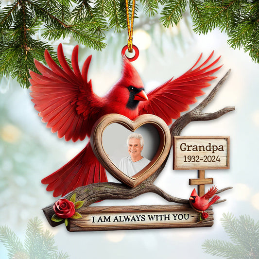 Joycorners Custom Name and Photo Memorial Ornament, Christmas Tree Sympathy Gifts for Loss of Loved One 2D Flat LM2211