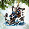 Joycorners Santa Anchor Home Decor Christmas Ornament, Personalized Ornament 2D Flat LM2211