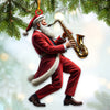 Joycorners Santa Saxophone Christmas Ornament, Personalized Ornament 2D Flat LM2211