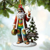 Joycorners Santa Wearing Hippie Christmas Ornament, Personalized Ornament 2D Flat LM2211