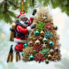 Joycorners Custom Name Diving Santa Ornament, Santa Christmas Gift 2D Flat LM2111