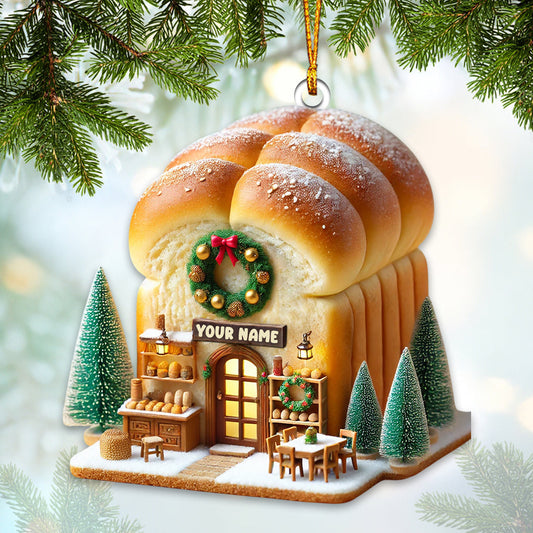 Joycorners Santa Bread Shop Home Decor Christmas Ornament, Personalized Ornament 2D Flat LM2211