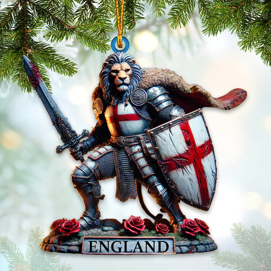 Joycorners England Lion Warrior Ornament, Personalized Ornament 2D Flat LM2211