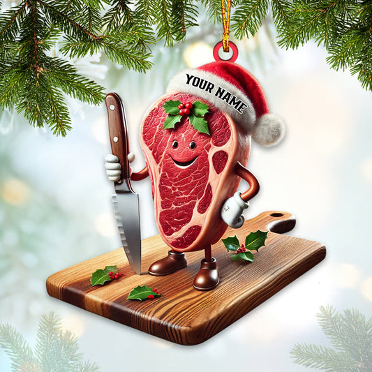 Joycorners Beef Home Decor Christmas Ornament, Personalized Ornament 2D Flat LM2211
