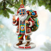 Joycorners Hippie Santa Christmas Ornament, Personalized Ornament 2D Flat LM2211