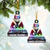 Joyccorners Custom Name Disc Jokey Ornament, Gift for Disc Jokey, DJ Christmas Gift 2D Flat LM2111