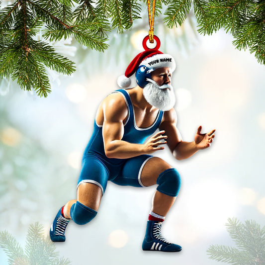 Joycorners Wrestler Santa Home Decor Christmas Ornament, Personalized Ornament 2D Flat LM2211