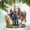 Joycorners Custom Name Santa Farmer Ornament, Farmer Christmas Gift 2D Flat LM2111