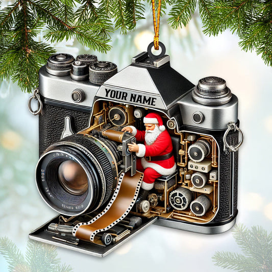 Joycorners Santa Photographer Home Decor Christmas Ornament, Personalized Ornament4 2D Flat LM2211