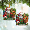 Joycorners Custom Name Ornament, Santa Farmer 2D Flat LM2211