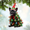 Joycorners Custom Name French Bulldog Ornament, Dog Christmas Gift Decoration 2D Flat LM2111