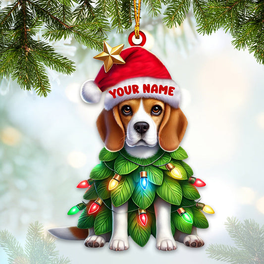 Joycorners Dog Christmas Home Decor Christmas Ornament, Personalized Ornament 2D Flat LM2211