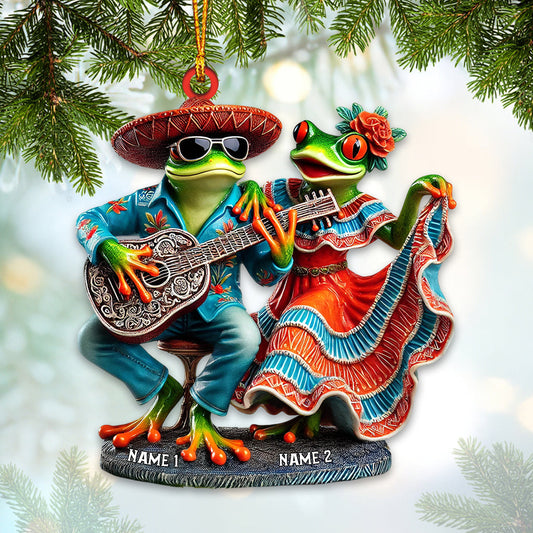 Joycorners A Couple Mexican Frog Home Decor Christmas Ornament, Personalized Ornament 2D Flat LM2211