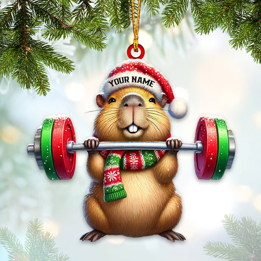 Joycorners Strong Hamster Home Decor Christmas Ornament, Personalized Ornament 2D Flat LM2211