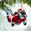 Joycorners Custom Name Diving Santa Ornament, Dive Lover Christmas Gift 2D Flat LM2111