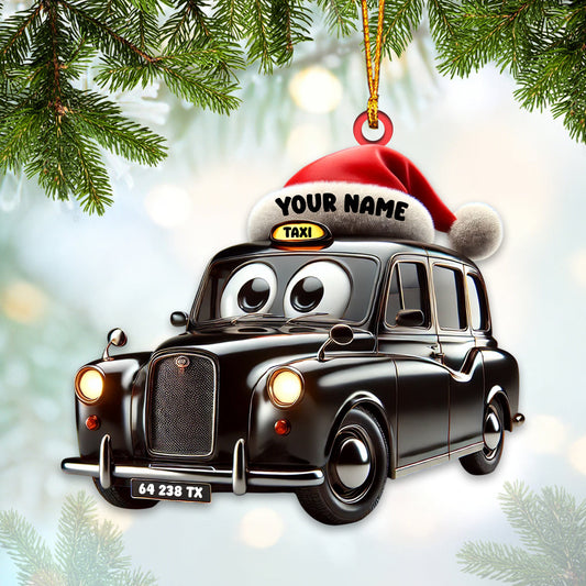 Joycorners Taxi Old Car Home Decor Christmas Ornament, Personalized Ornament 2D Flat LM2211
