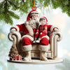 Joycorners Custom Name and Photo Santa Ornament, Santa and Baby Christmas Ornament 2D Flat LM2111
