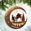 Joycorners Custom Name Piano Santa Ornament, Christmas Gift Decoration 2D Flat LM2111