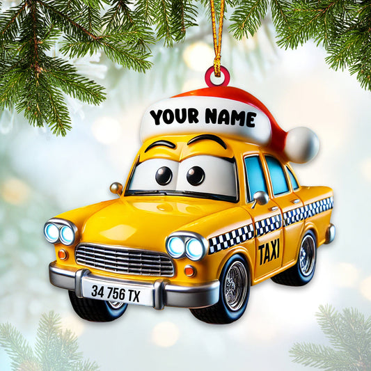 Joycorners Taxi Driver Christmas Ornament, Personalized Ornament 2D Flat LM2211