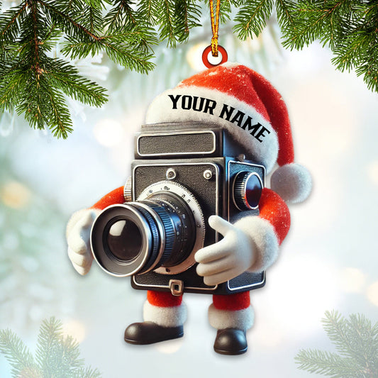 Joycorners Santa Photographer Lover Christmas Home Decor Christmas Ornament, Personalized Ornament 2D Flat LM2211