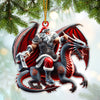 Joycorners Custom Name Santa Dragon Ornament, Christmas Gift for Dragon Lover 2D Flat LM2111