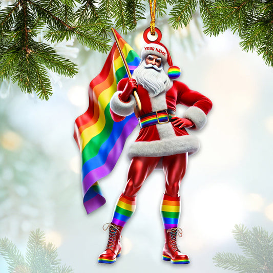 Joycorners Christmas Pride Santa Home Decor Christmas Ornament, Personalized Ornament 2D Flat LM2211