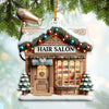 Joycorners Custom Name Hair Salon Ornament, Hairdresser Christmas Gift 2D Flat LM2111