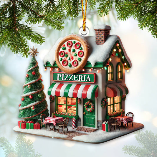 Joycorners Pizzeria Home Decor Christmas Ornament, Personalized Ornament 2D Flat LM2211