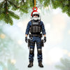Joycorners Custom Name Police Santa Ornament, Police Christmas Gift 2D Flat LM2211