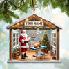Joycorners Pet Shop Santa Christmas Ornament, Personalized Ornament 2D Flat LM2211