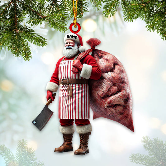 Joycorners Santa Butcher Christmas Home Decor Christmas Ornament, Personalized Ornament 2D Flat LM2211