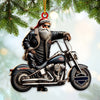 Joycorners Custom Name Santa Bike Ornament, Christmas Gift Decoration 2D Flat LM2111