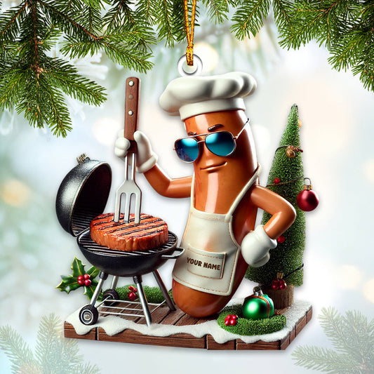 Joycorners BBQ Sausage Christmas Ornament, Personalized Ornament 2D Flat LM2211