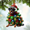 Joycorners Custom Name Rottweiller Ornament, Dog Christmas Gift Decoration 2D Flat LM2111