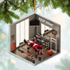 Joycorners Santa Fitness Room Christmas Ornament, Personalized Ornament 2D Flat LM2211