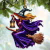 Joycorners Custom Name Witch Ornament, Happy Halloween Gift 2D Flat LM2111