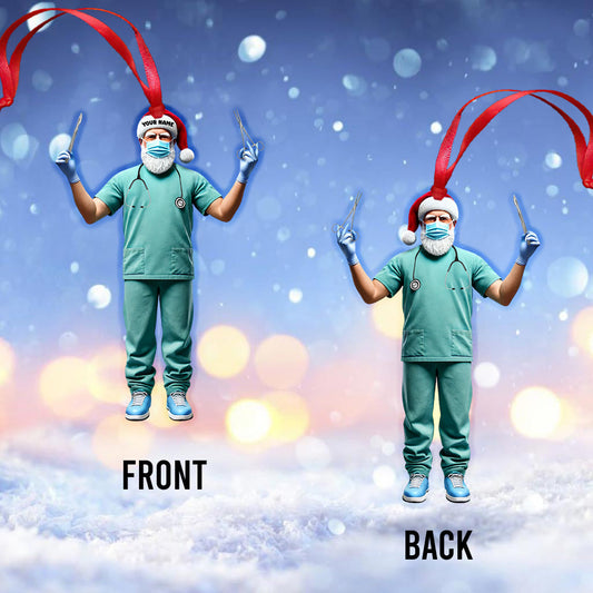 Joycorners Custom Name Nurse Ornament, Nurse Christmas Gift 2D Flat LM2211