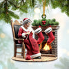 Joycorners Custom Name Grandma and Kids Christmas Ornament, Family Christmas Gift 2D Flat LM2111