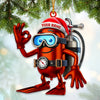 Joycorners Custom Name Diving Santa Ornament, Dive Lover Christmas Gift90 2D Flat LM2111